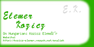 elemer kozicz business card